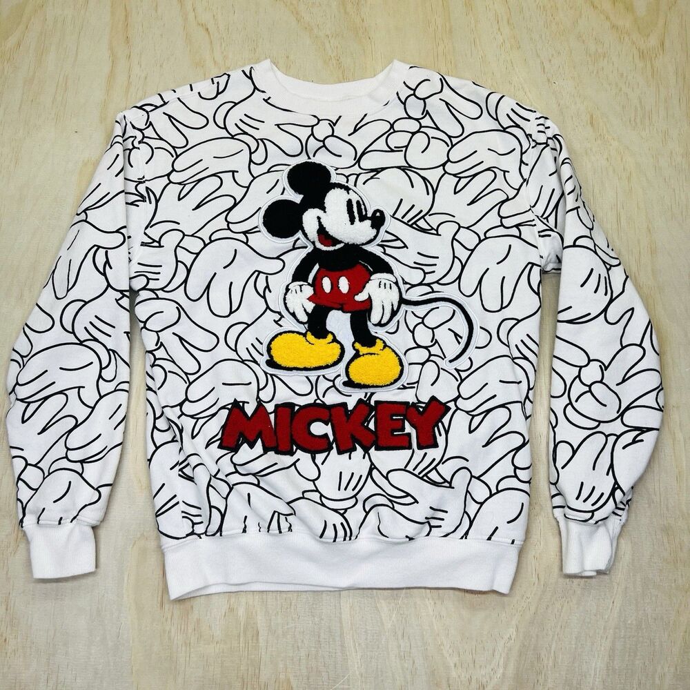 USED XS WOMENS Mickey Mouse Disney 100 Sweatshirt White